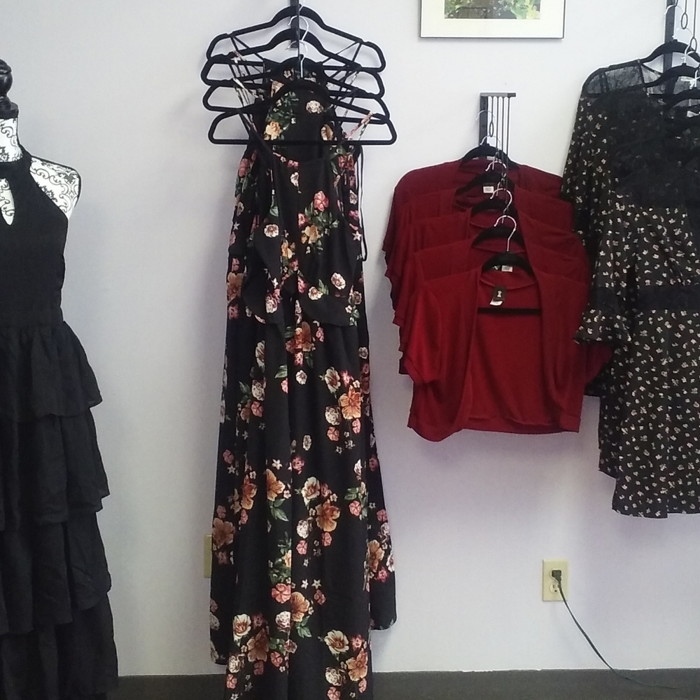 Very J Flowered Ruffled Peplum Maxi Dress - Picture 3 of 13